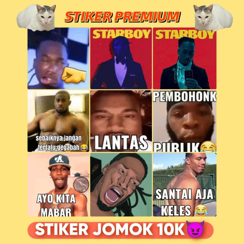 STIKER JOMOK AMBATUKAM (10.000 = 18 PCS)