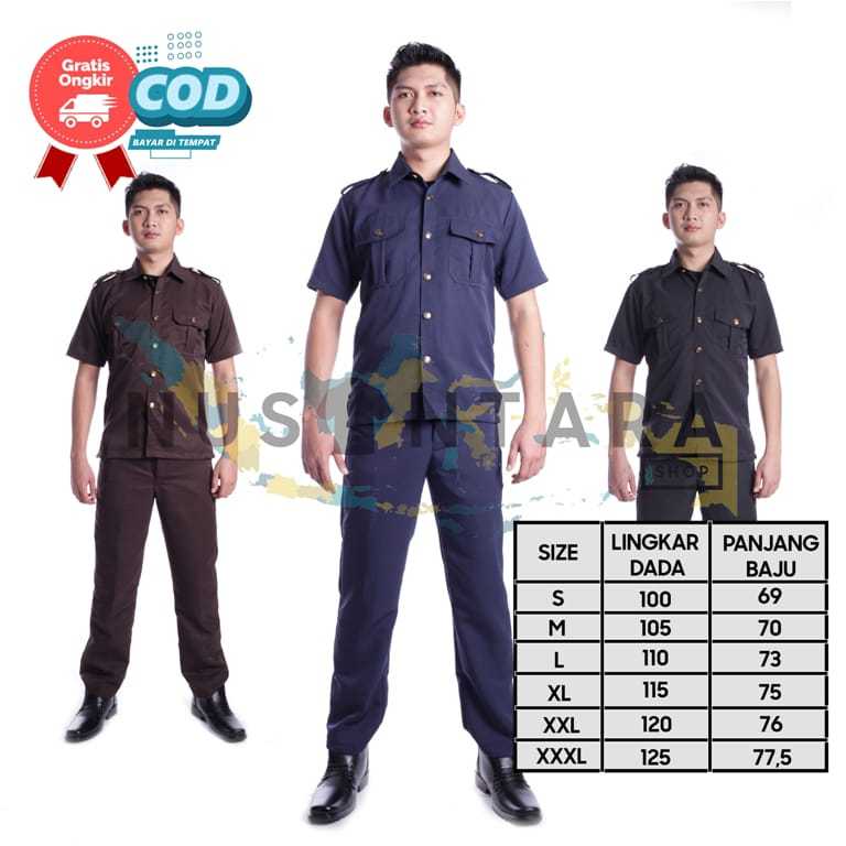 Seragam Safari Security Seragam Safari Driver Baju Safari Satpam