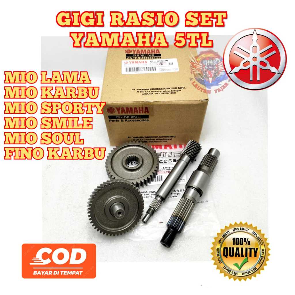Gigi rasio set mio original yamaha 5TL lama mio karbu mio sporty mio smile mio soul fino karbu gear 