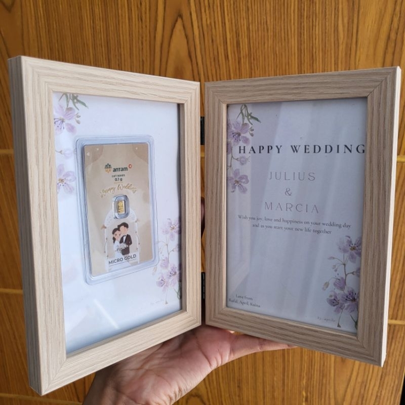 FRAME FLIP HAPPY WEDDING LOGAM MULIA 0.1GR