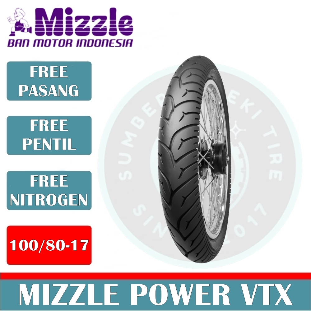 Ban Motor MIZZLE POWER VTX 100/80-17 Tubetype Ban Luar Motor Bebek Ring 17
