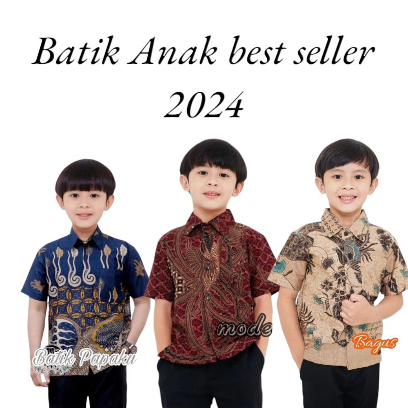 GROSIR BATIK ANAK PEKALONGAN (BISA COD) Baju Batik Anak Laki Laki Usia 1-12 Th / Umur 1-12 Tahun Ter