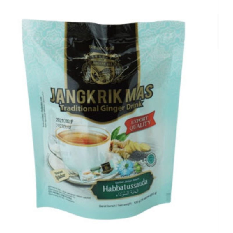 JANGKRIK MAS minuman jahe rasa habbatussauda HARGA UNTUK 1 POUCH ISI 10 SACHET @120 GRAM