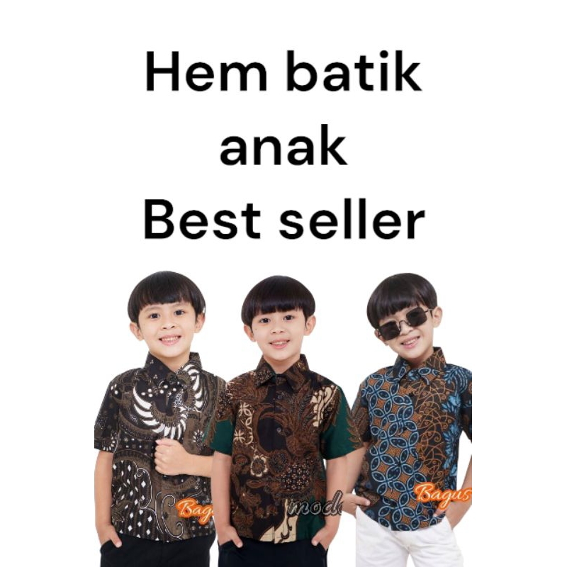 GROSIR BATIK ANAK PEKALONGAN (BISA COD) Baju Batik Anak Laki Laki Usia 1-12 Th / Umur 1-12 Tahun Ter