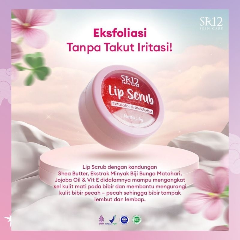 LIP SCRUB SR12 PERAWATAN BIBIR KERING PECAH PECAH DAN HITAM BPOM HALAL