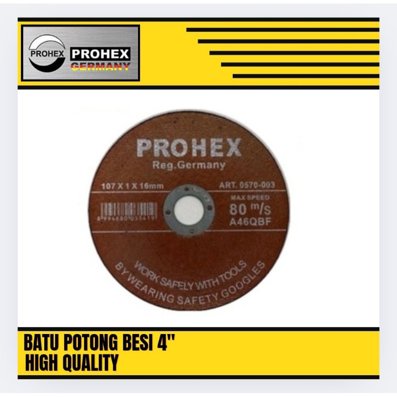 Batu Potong Besi Baja Stainless Batu Gerinda Potong 4" Prohex Original