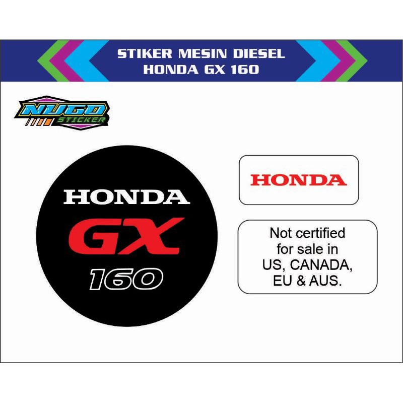 stiker mesin pompa air HONDA GX 160