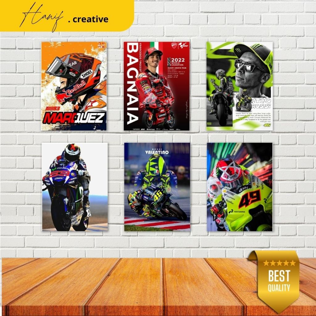 Hiasan Dinding Poster Kayu MDF - POSTER MOTO GP