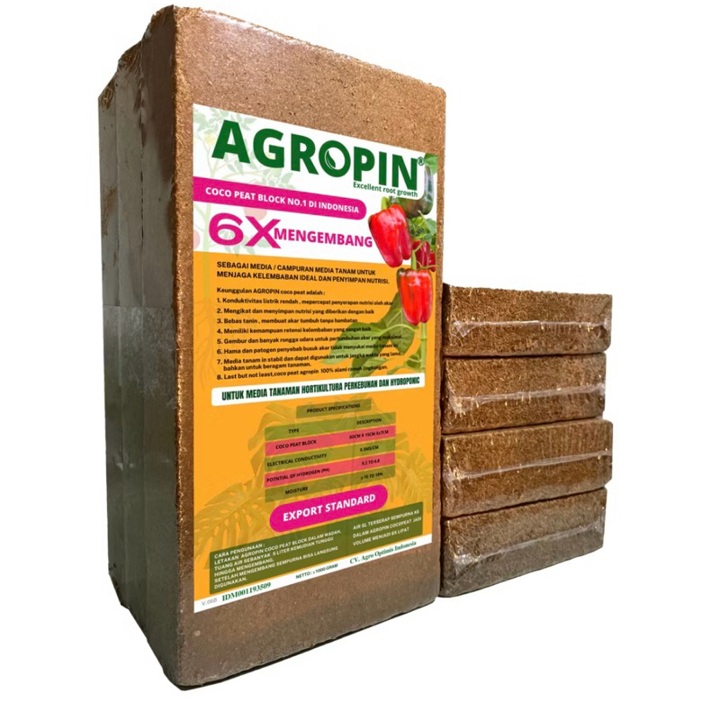 Agropin _ Cocopeat Block Media Tanam Serabut Kelapa Organik 1 Kg