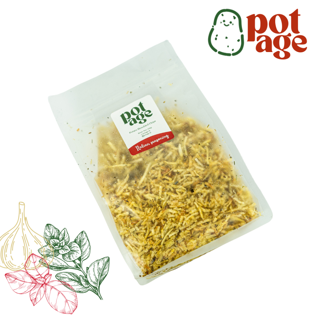 

Potage.id | Keripik Kentang Kering Kentang Mustofa in Pouch 250 gr (Italian Seasoning) Lauk Kering Praktis Camilan Snack