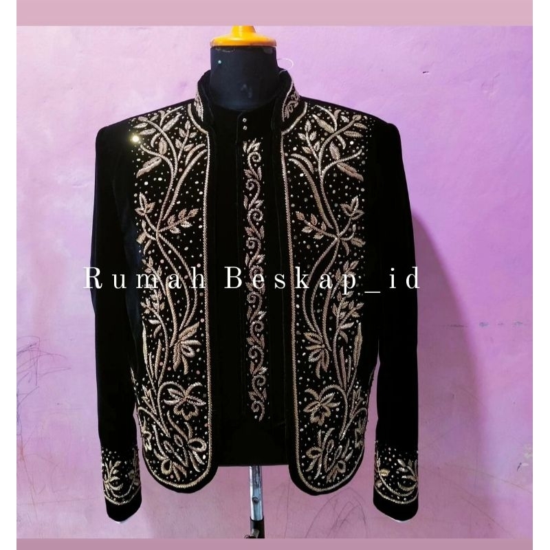 Beskap pengantin jawa bludru / beskap jawa solo modern baju pengantin pria