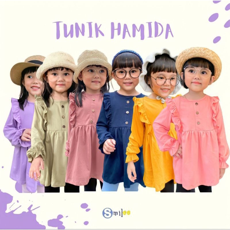 TUNIK HAMIDA // TUNIK ANAK PEREMPUAN KAOS POLOS