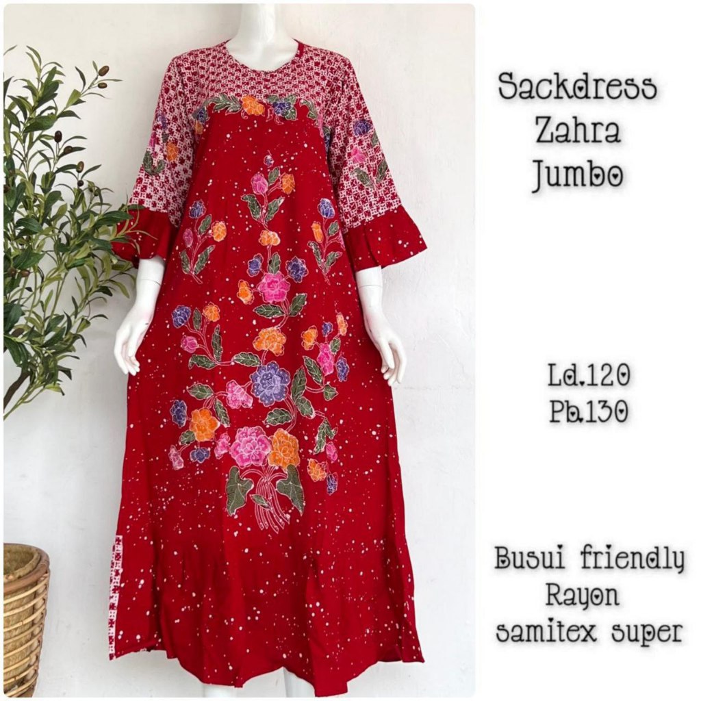 Sackdress Zahra Jumbo Bunga Batik Cap