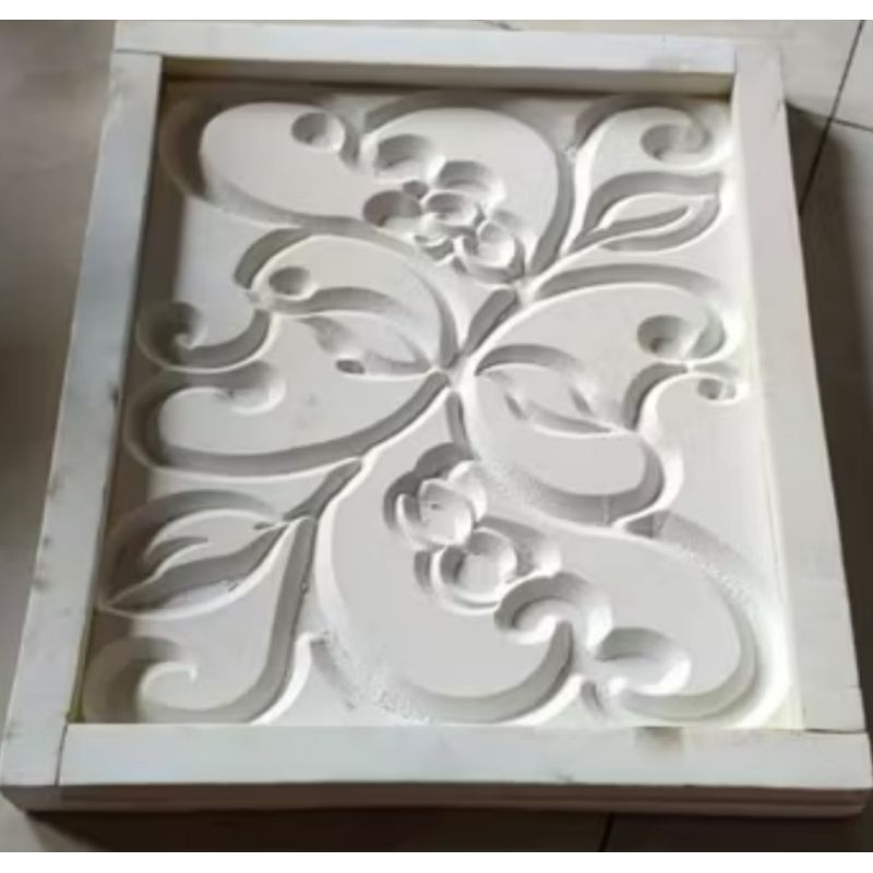 cetakan ornamen dinding masif 25x30cm bahan spon eva diukir dengan mesin CNC