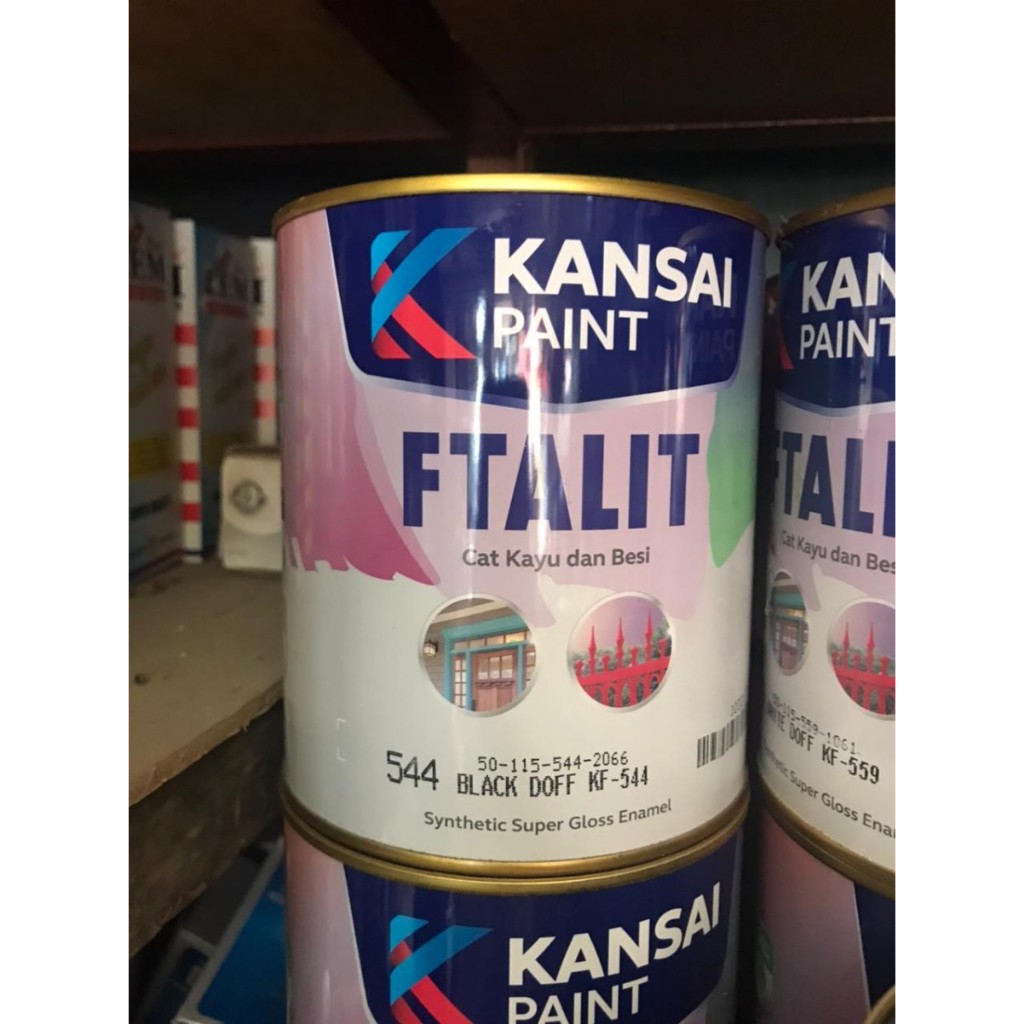 cat minyak kayu dan besi ftalit f-talit 1 kg warna hitam putih doff