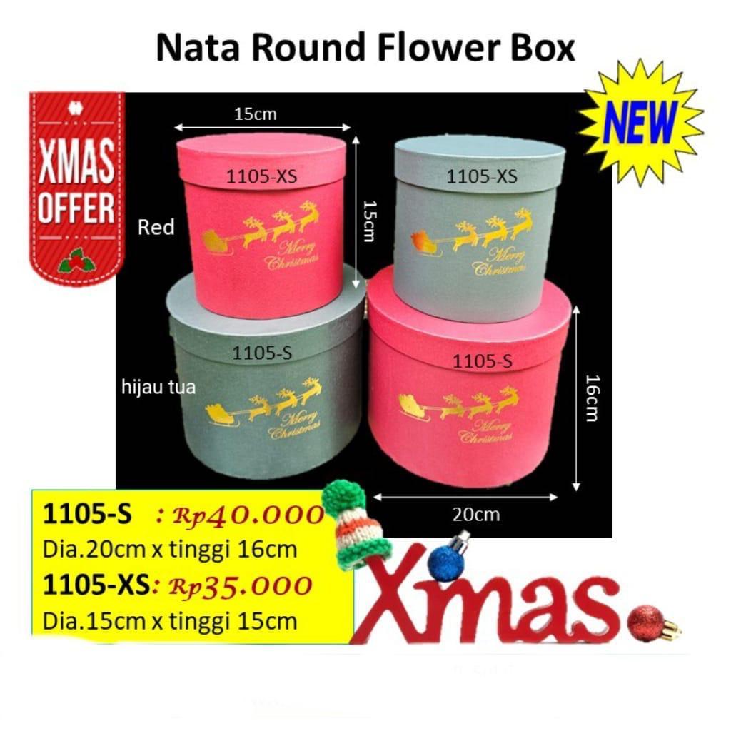

Natal Round Flower Box Box (1105 XS) Box Bunga Natal kotak Bunga Box Florist Christmas Box Hampers Kotak Saja
