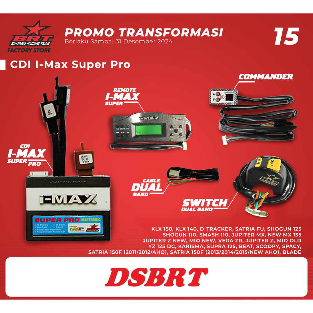 CDI BRT I-MAX SUPER PRO & REMOTE IMAX Semua Motor KLX SATRIA FU SHOGUN NINJA 250 JUPITER Z MX MIO VE
