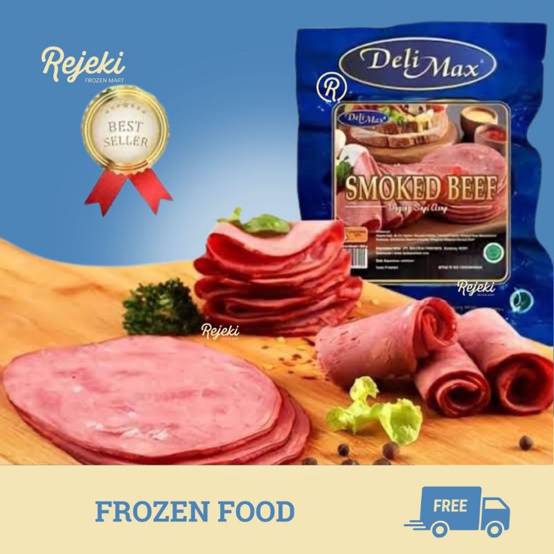 

Delimas Premium Smoked Beef Daging Sapi Asap 500gr / 25pcs - Rejeki Frozen Mart
