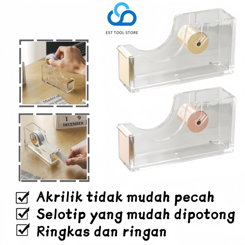 

Tempat Pita Dispenser Pita Akrilik Meja Dispenser Pita Meja Perlengkapan Meja Dispenser Pita