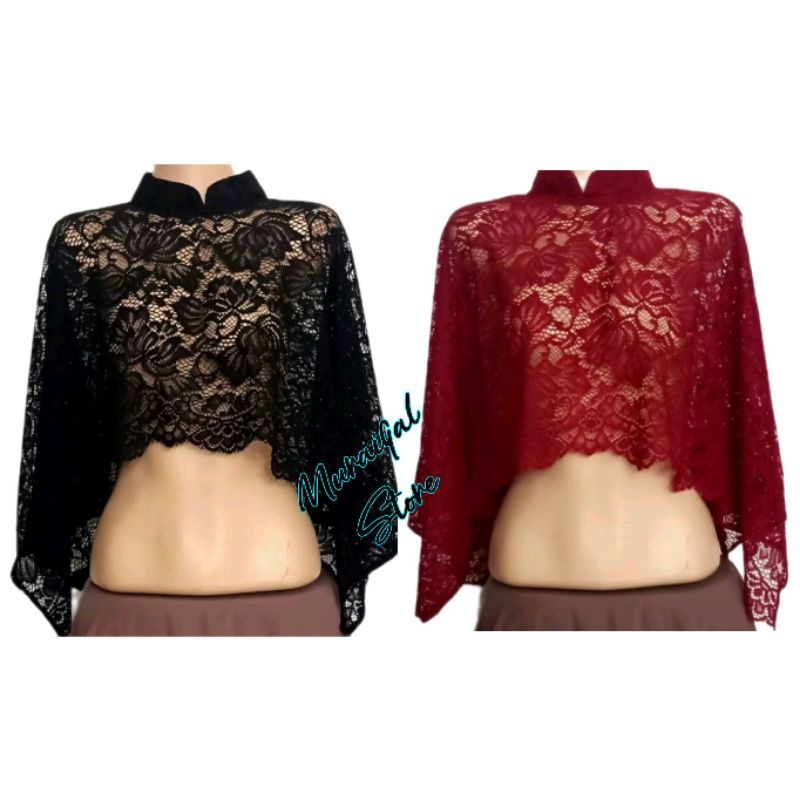 CAPE BRUKAT BATWING CAPE OUTER BRUKAT KEKINIAN BAJU KONDANGAN ROMPI BRUKAT CARDIGAN
