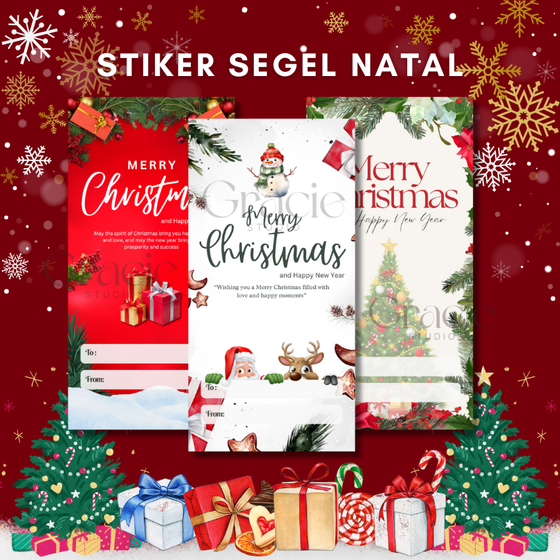 

Sticker segel natal christmas packaging sticker box ucapan natal custom