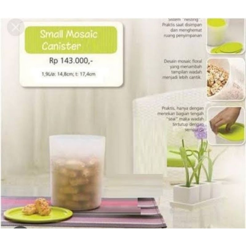 Small mosaic canister tupperware  (1.9 liter)