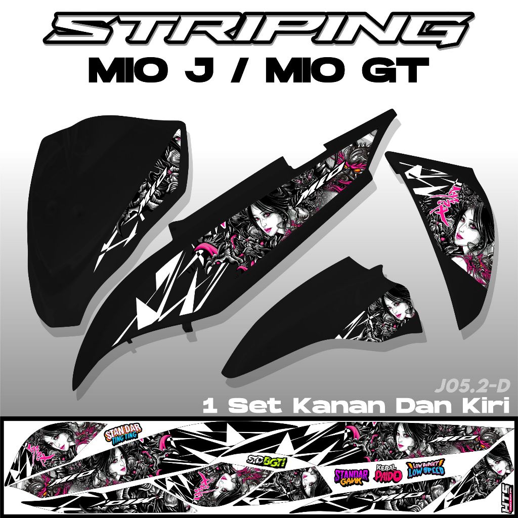 Striping Yamaha MIO J GT - Stiker Motor Mio GT 2014 Sticker Mio GT List Variasi MIO GT Motif Geisha 