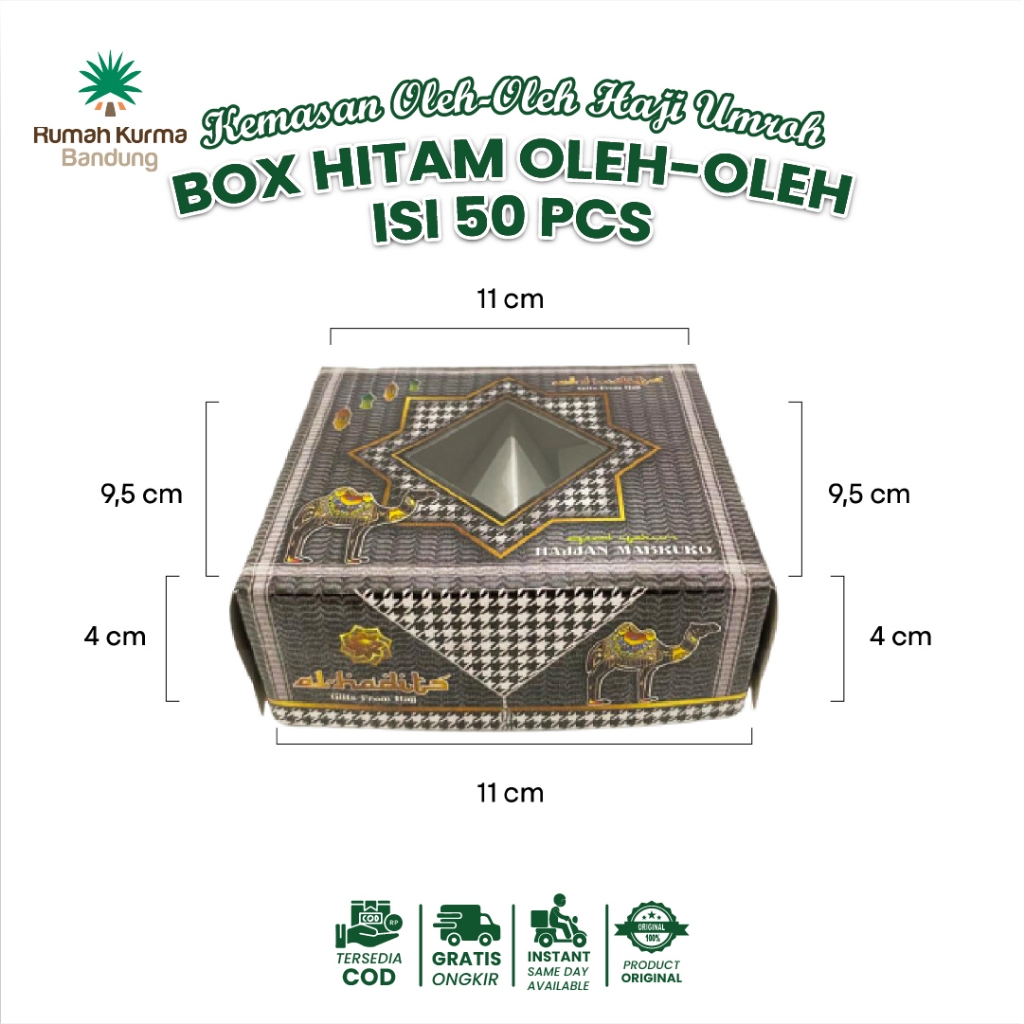 

Dus Box Paket Oleh Oleh Haji dan Umroh Murah Isi 50 Praktis Warna Hitam