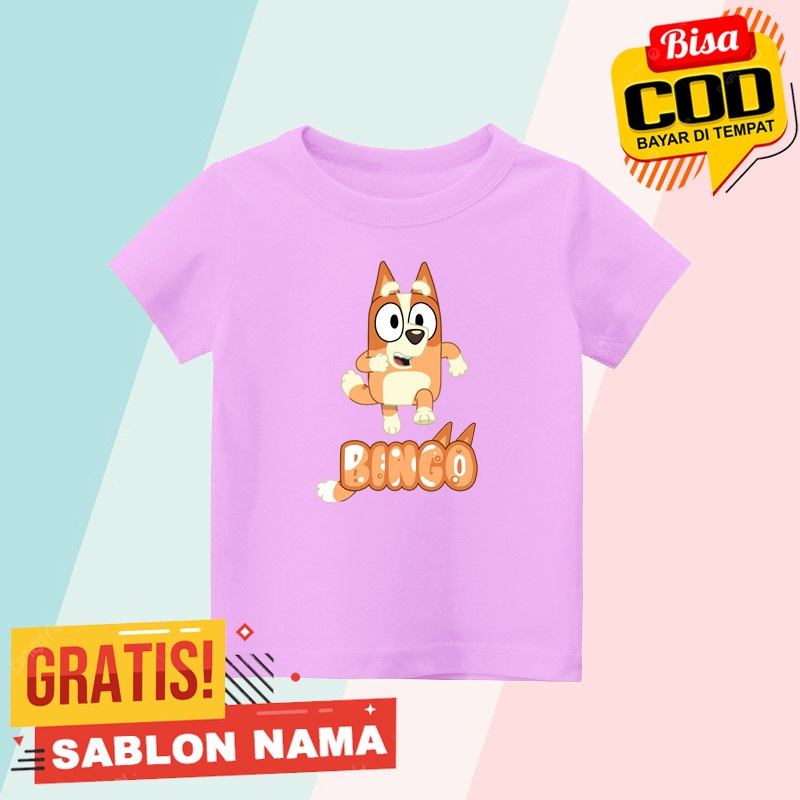 BAJU KAOS ANAK MOTIF BINGO BLUEY CHARACTER