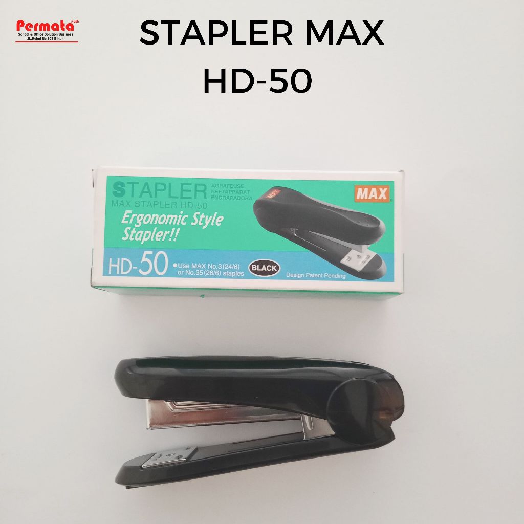 

MAX Stapler HD-50 Erogonomic Style Stapler Black Color