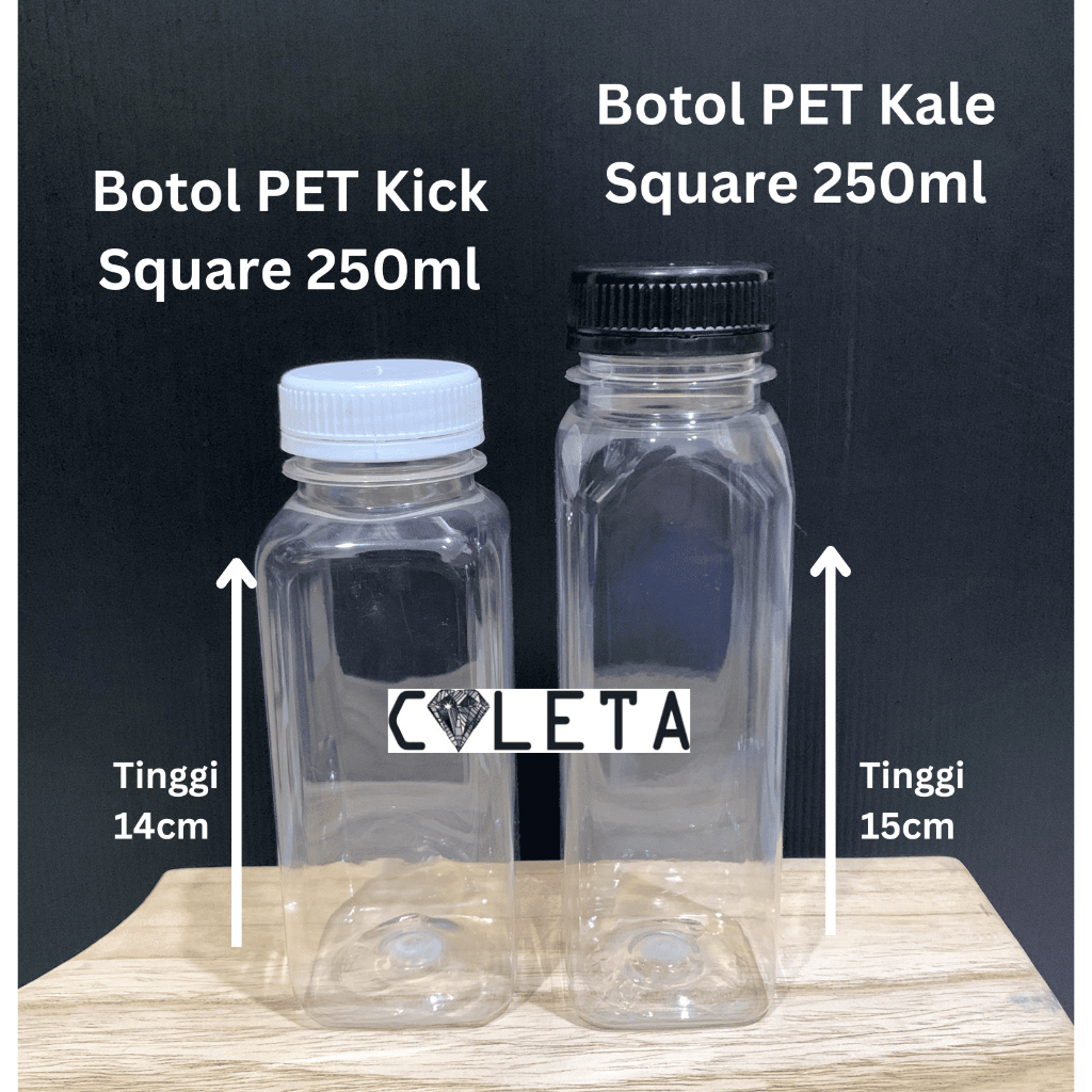 [Minimal Order 25pc] Botol Kale PET 250ml TEBAL PREMIUM/Botol Kale Bulat 250ml/Botol Kale Kotak 250m