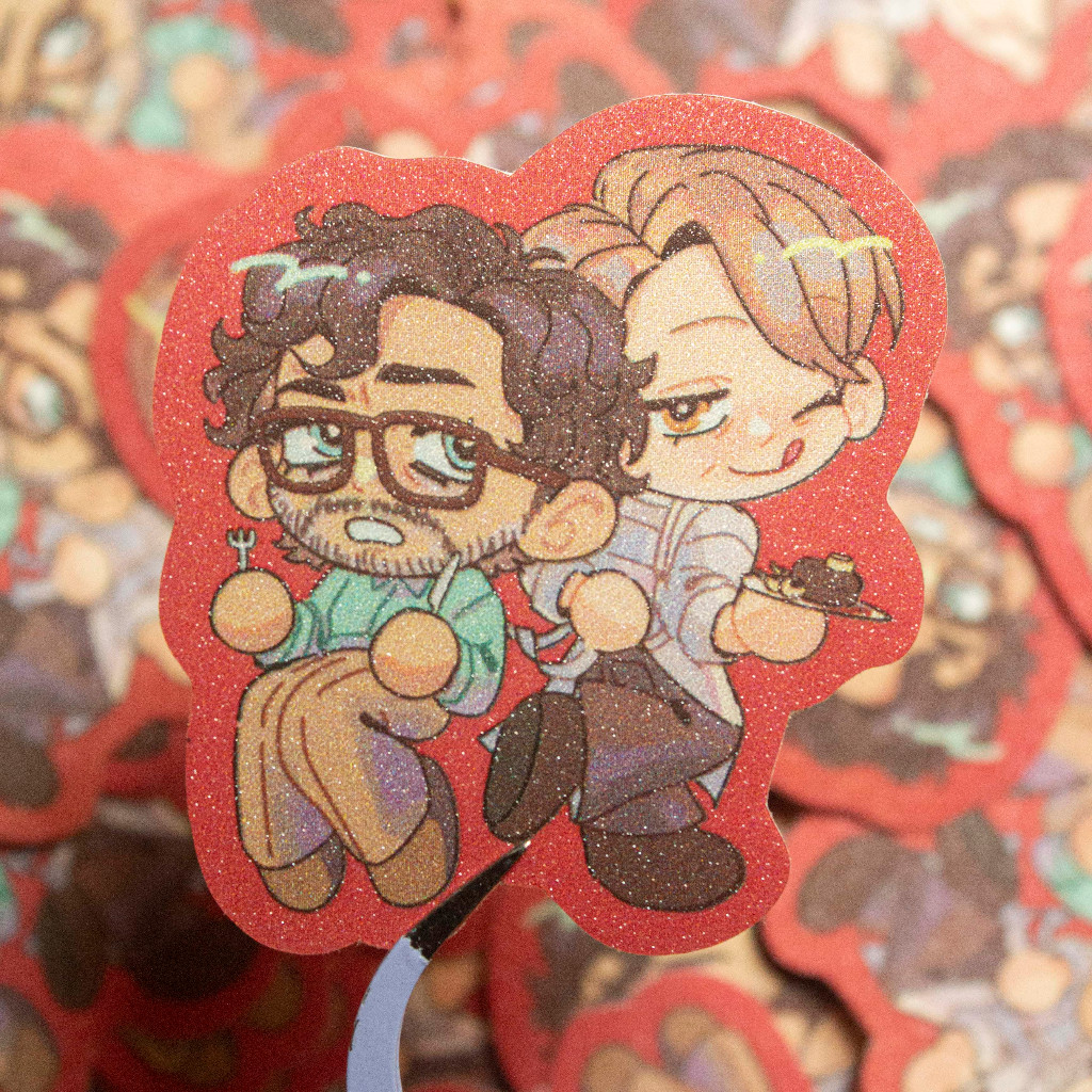

[PLEASE READ DESC! MIN 3PCS FOR STICKER ONLY ORDERS] Hannigram Glitter Die Cut Sticker