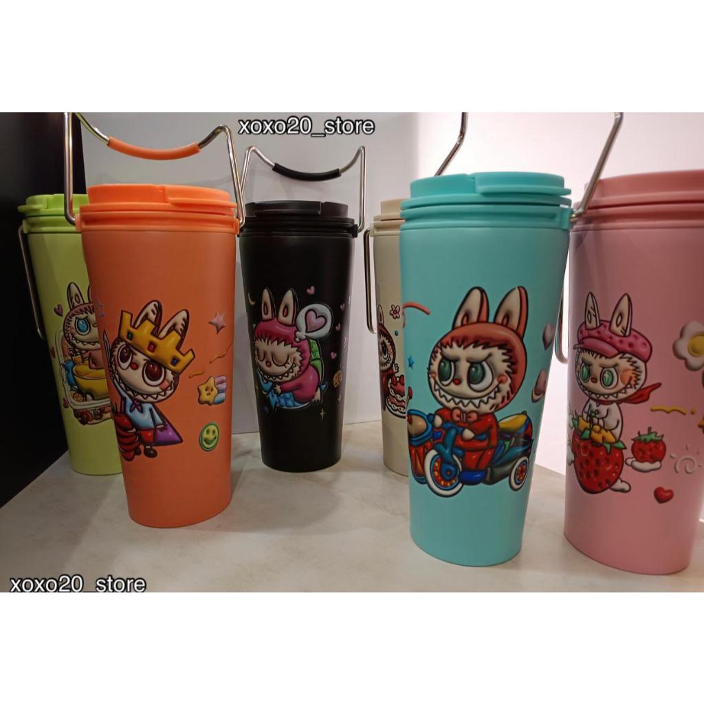 LABUBU MUG TUMBLER STAINLESS 600ML - GELAS TERMOS MOTIF LABUBU 600ML + PEGANGAN STAINLESS - TUMBLER 