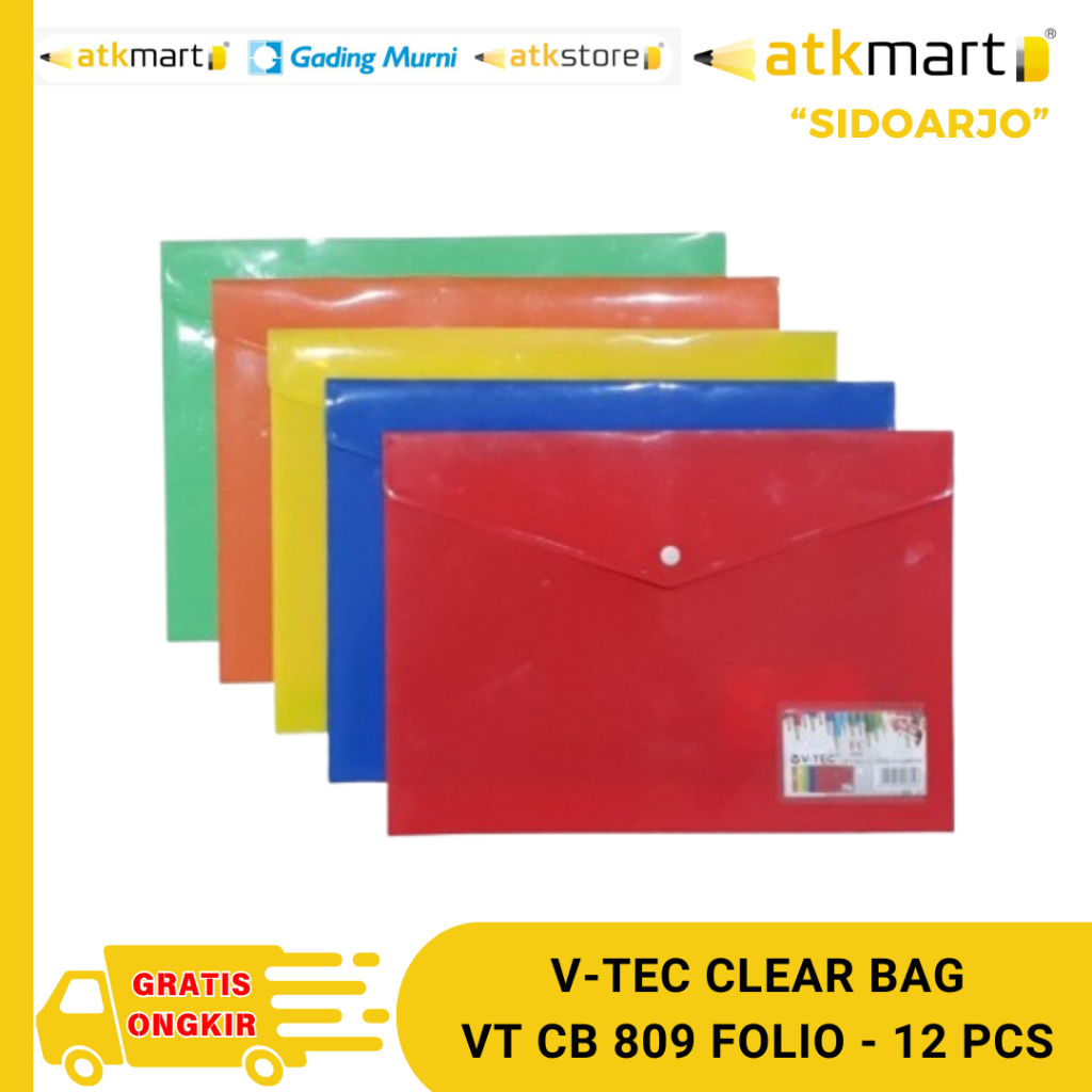 

VTEC CLEAR BAG/ MAP FILE UKURAN FOLIO VT CB 809- 12 PCS