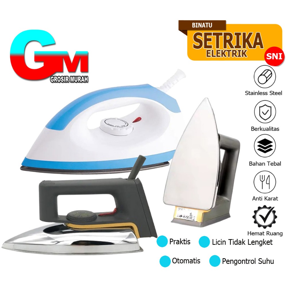 Setrika Listrik Pakaian Series 333 Low Watt Setrika Baju Praktis