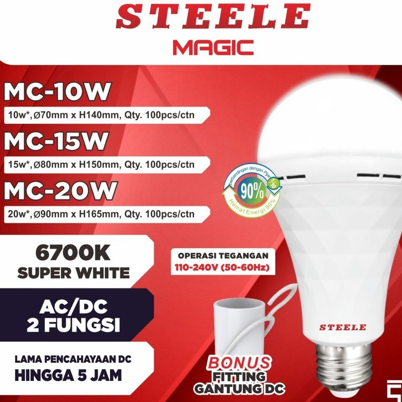 Kawachi Steele Magic LED /Lampu Emergency AC/DC