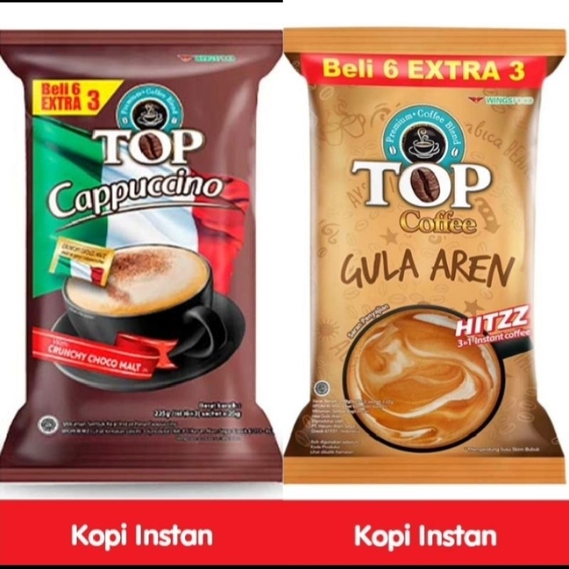 

Top Coffe Gula Aren | Top Coffe Cappucino isi (6+3) 9sachet