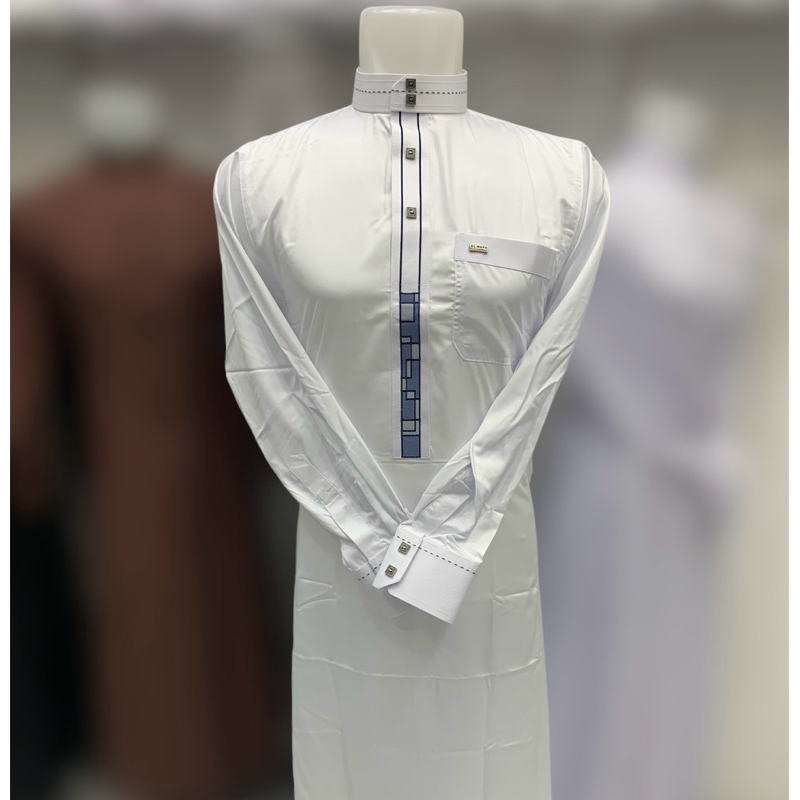 gamis alwafa putih medium gold bahan satin korea