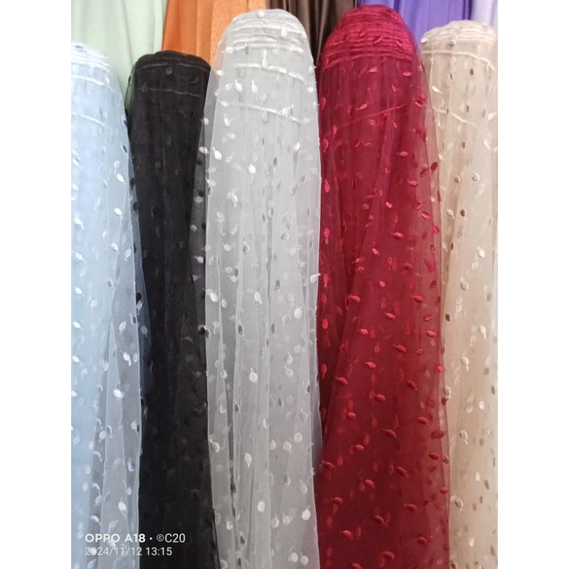 Harga/0,5 m | Kain Tile Dot Premium / Kain Tile Dot Meteran / Kain Tile Dot Bordir / Bahan Tile Dot