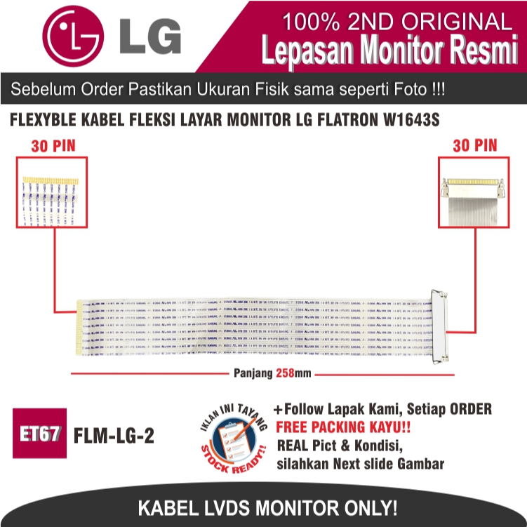 ET67 FLM-LG-2 FLEXYBLE KABEL FLEKSI LAYAR MONITOR LG FLATRON W1643S