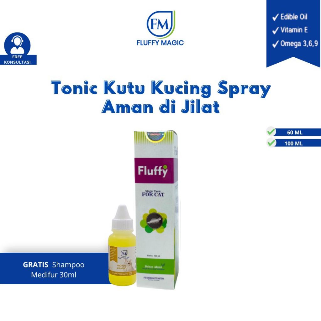 Fluffy Magic Tonic Kutu Kucing Spray Aman di Jilat