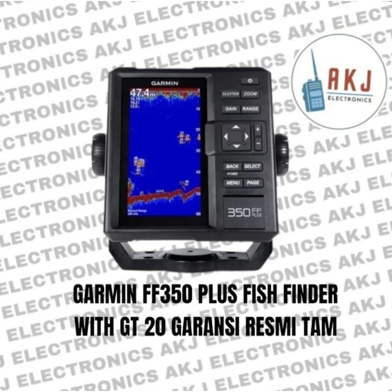 Garmin Fish Finder 350plus FF350Plus sonar ikan with GT20 Transom