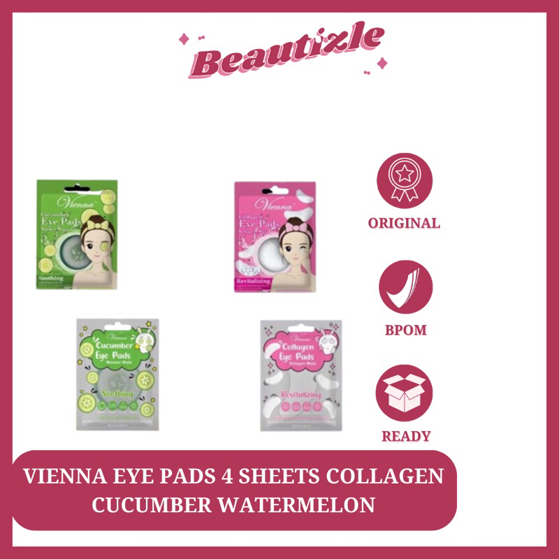 VIENNA Eye Pads 4 Sheets Collagen Cucumber Watermelon