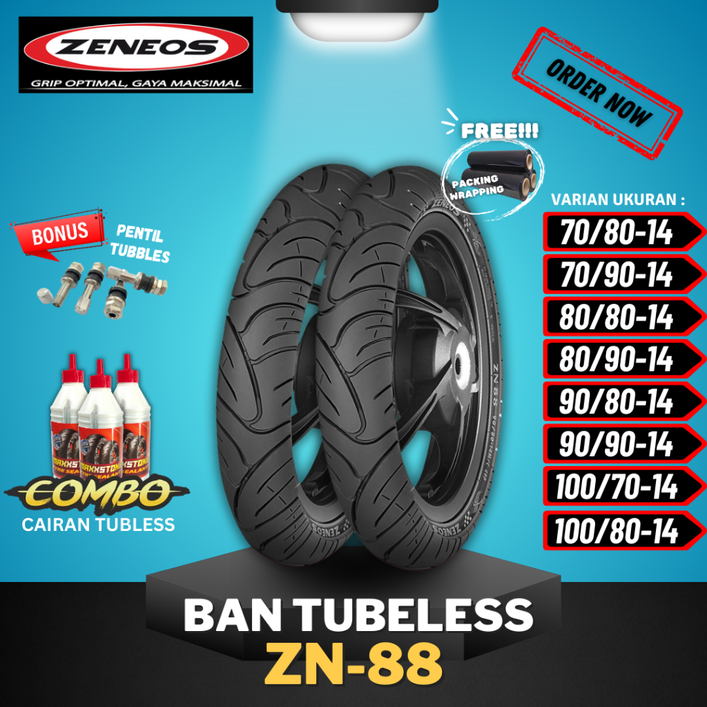 [READY COD] BAN ZENEOS ZN88 RING 14 ( 70/80-14 / 70/90-14 / 80/80-14 / 80/90-14 / 90/80-14 / 90/90-1