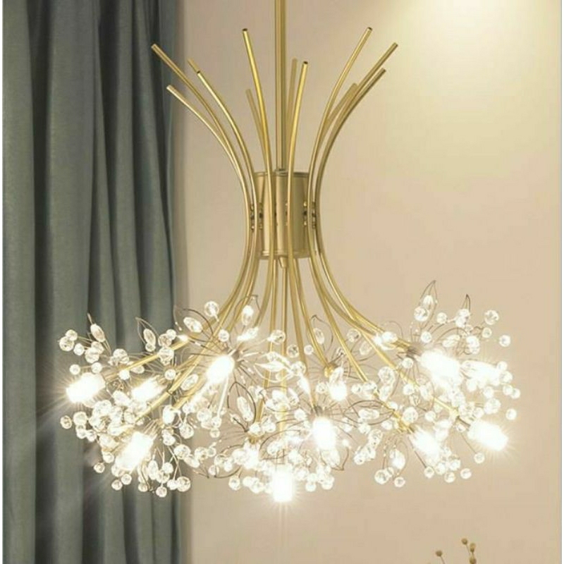 LAMPU KRISTAL MODEL IKAT BUNGA LAMPU DEKORASI LAMPU TANGKAI BUNGA