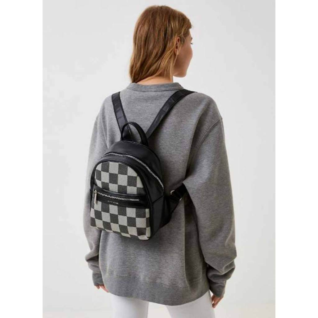 Tas Backpack Wanita Branded Cidade – Ransel Fashion Motif Kotak PU Leather Muat Gadget 9 Inch - Fact