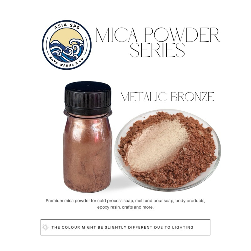 

Bubuk Mika Pigment BRONZE METALIC Powder Serbuk Dekorasi Otomotif Resin Sablon Slime (15g)