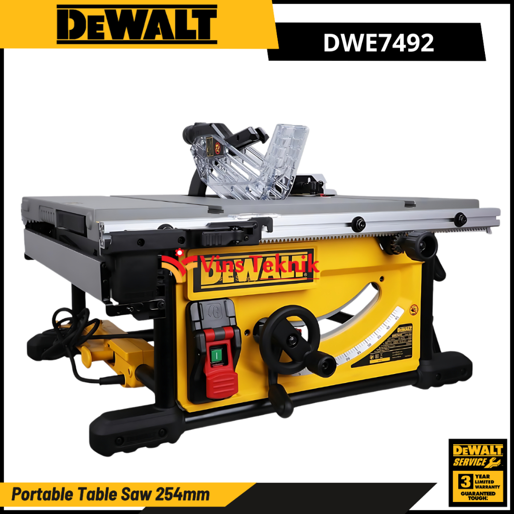 Table Saw / Gergaji Meja Listrik Portable 10" Table Saw 254mm DeWALT DWE7492