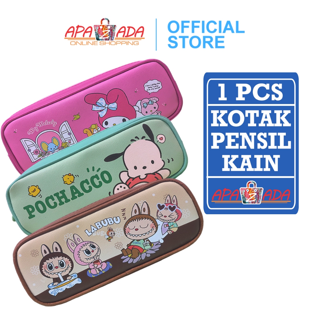 

Apazada - Kotak Pensil Kain Resleting Sanrio / Tempat Pensil Bahan Kain Ukuran Besar