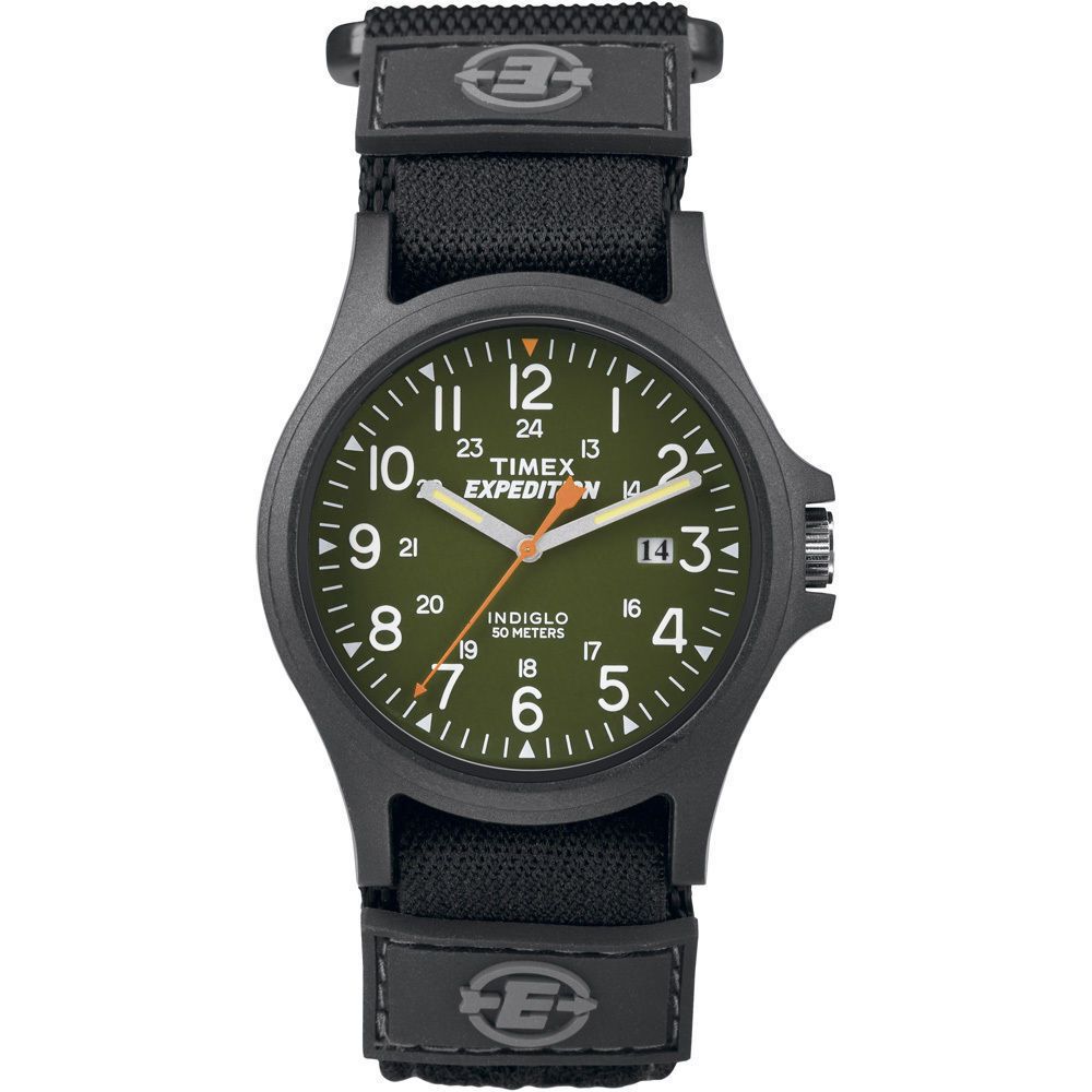 Timex TW4B00100, Men's "Expedition Scout" Fast-Wrap Watch, Indiglo, Date, NEW